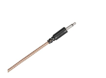 LMNTL 3.5mm Braided Patch Cable - 60IN (Black Tip White + Gold)