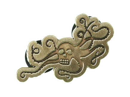 EarthQuaker Devices Brass OctoSkull Enamel Pin